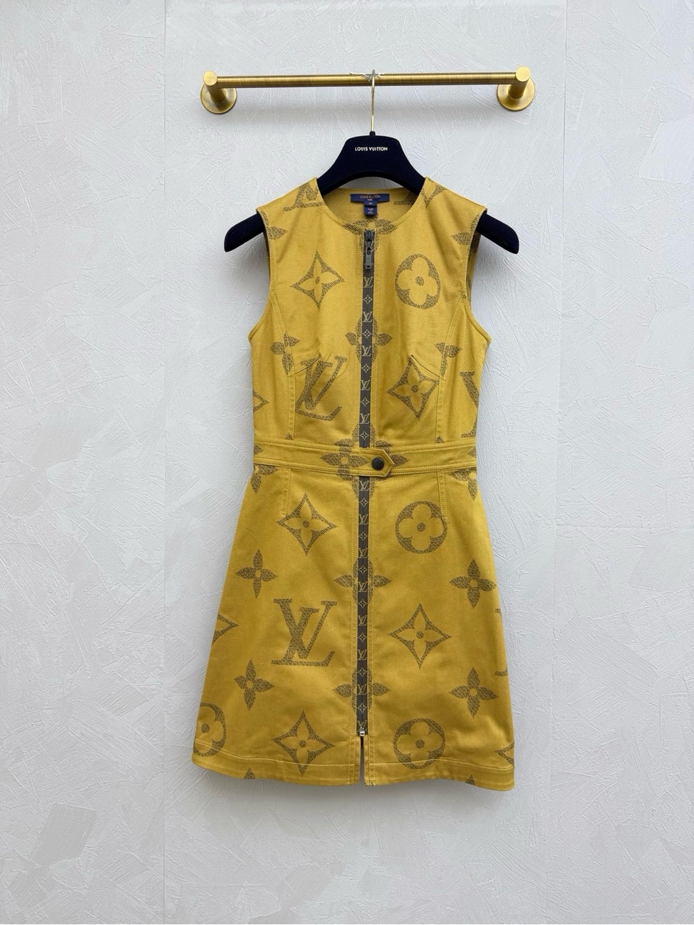 Louis Vuitton Yellow Monogram Sleeveless Zip-Front Dress